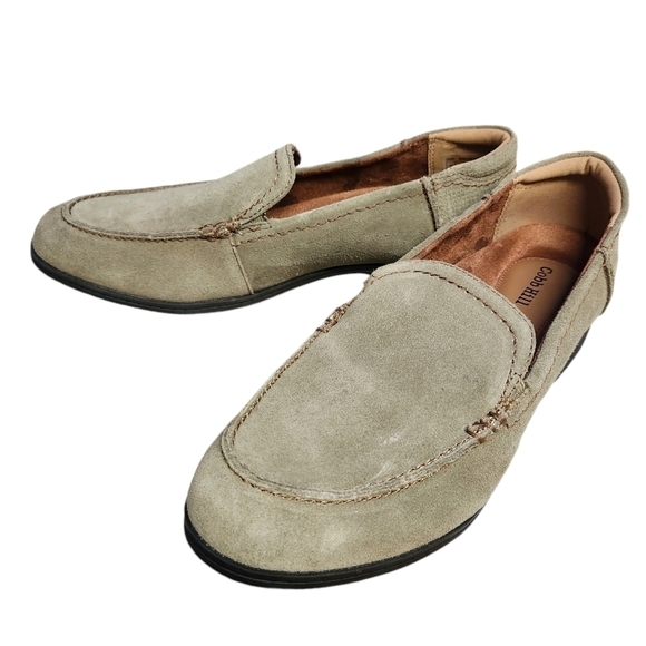 Cobb Hill by New Balance Shoes - EUC Cobb Hill Crosbie Moccasins Women's 8.5 Green Taupe Suede